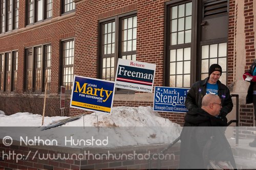 More campaign signs outside the SD59 convention